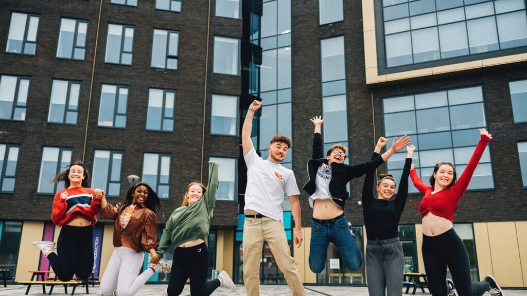 University of Chichester Students Celebrating