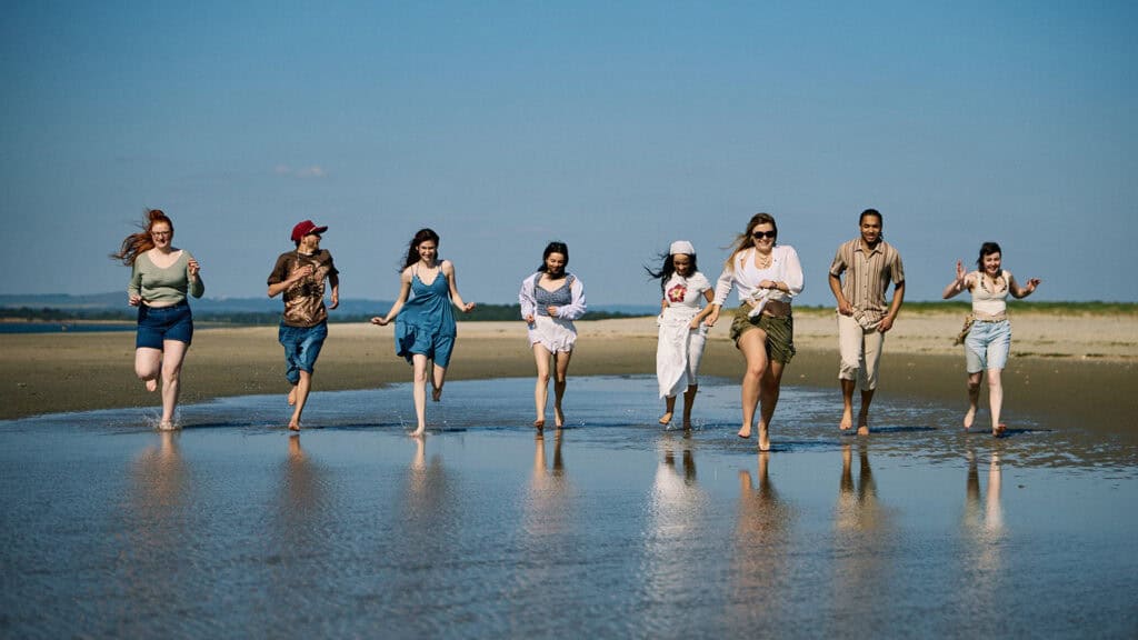 Group of students on West Wittering beach