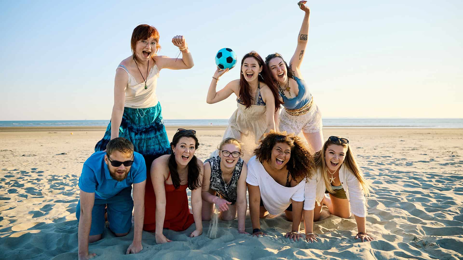 25 Games On The Beach (14) Students playing games on the beach