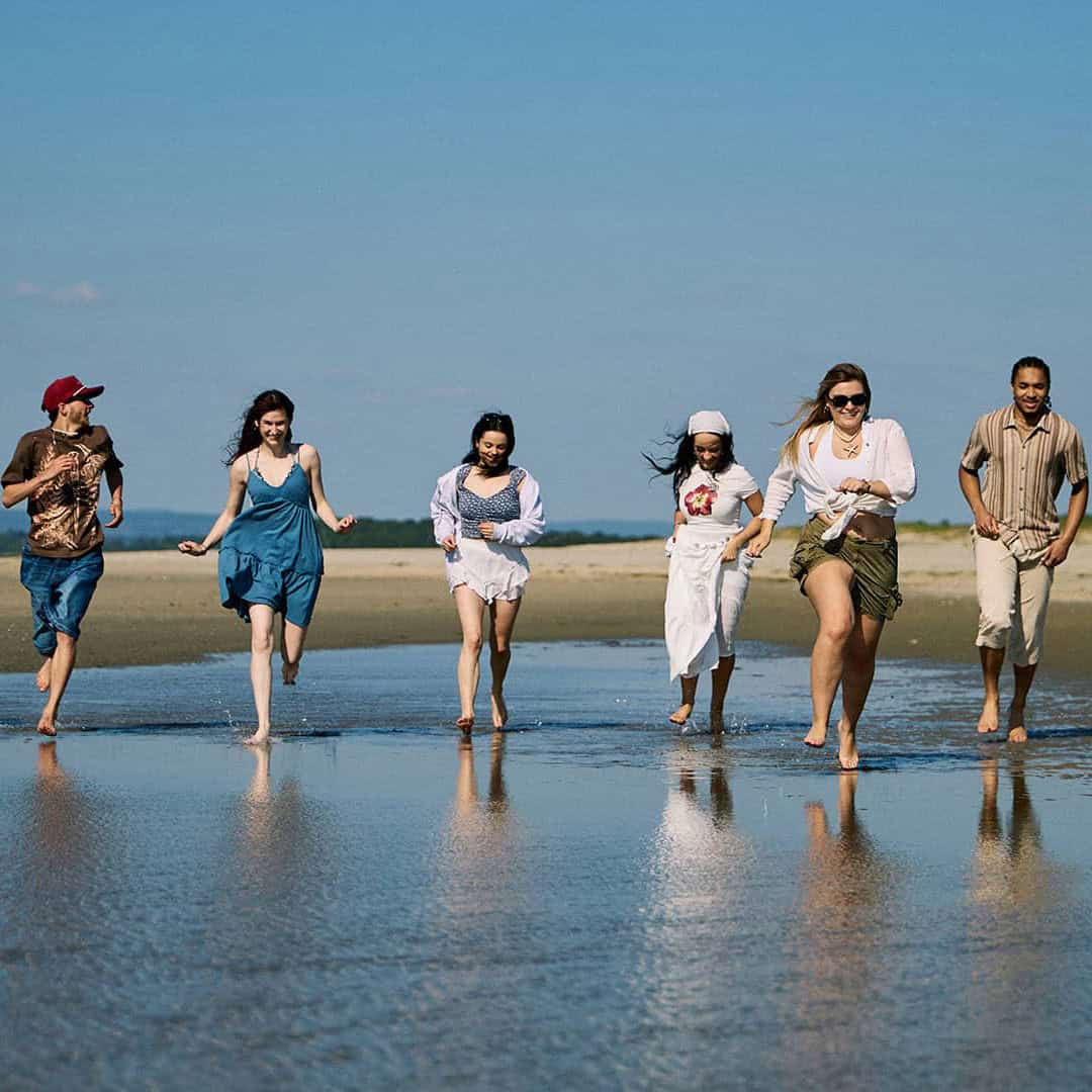 Students at West Wittering Beach Students at West Wittering Beach