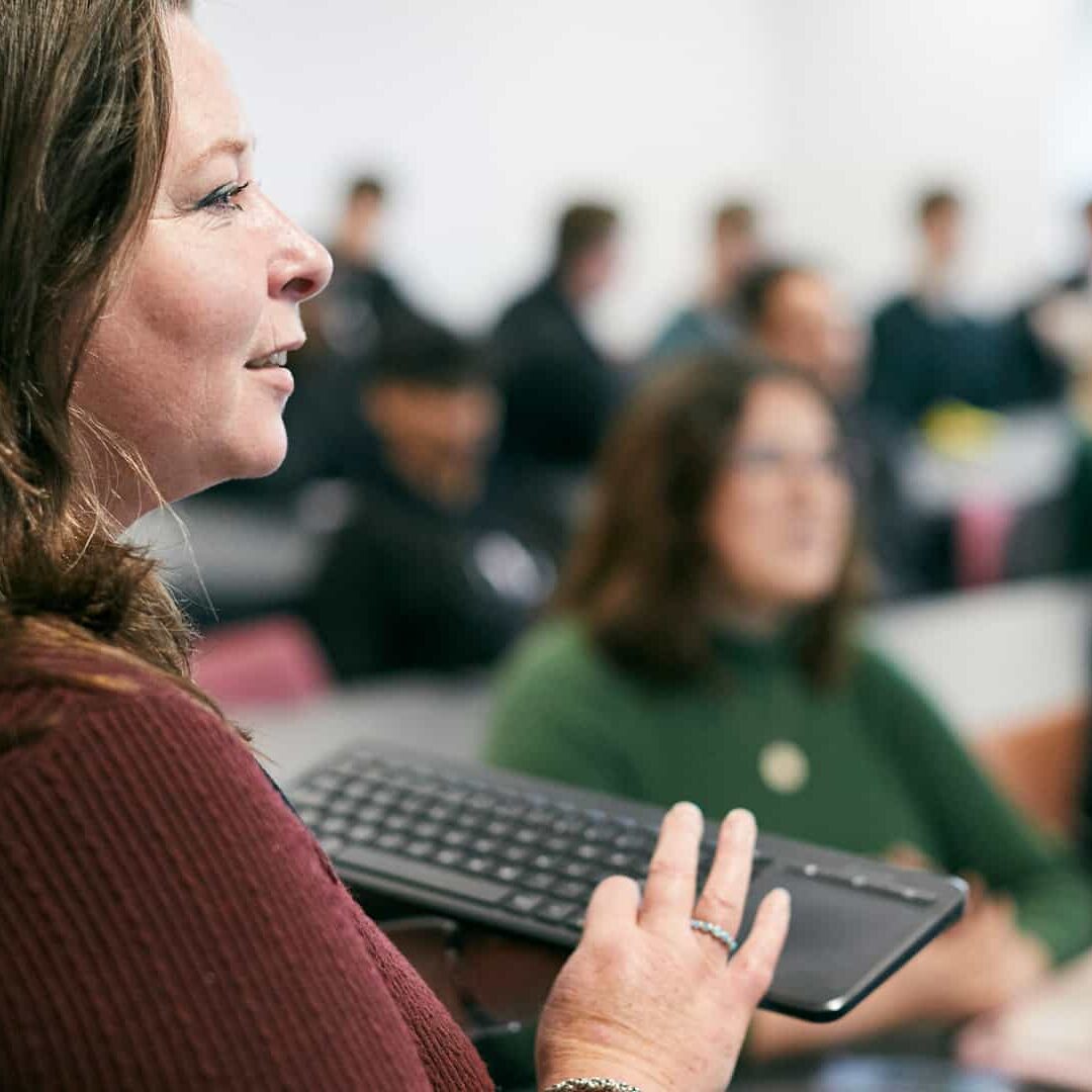 Teacher in front of class