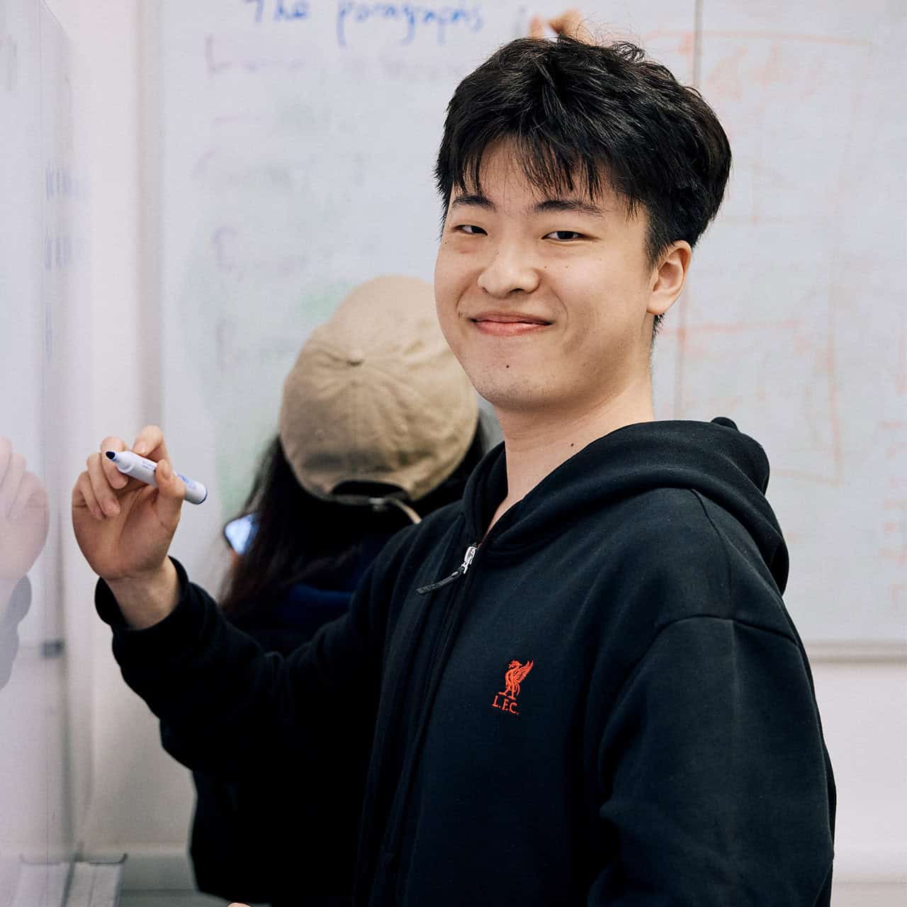 International student in class