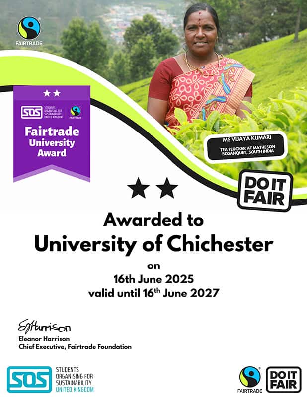 University of Chichester Fairtrade Certificate