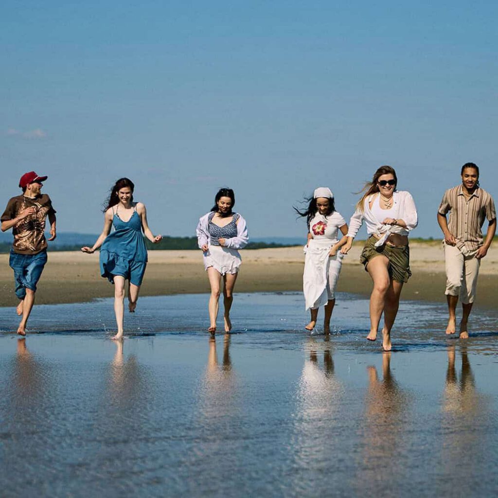 Students at West Wittering Beach